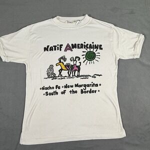 Vintage Native American Parody T-Shirt‎ White Single Stitch Large